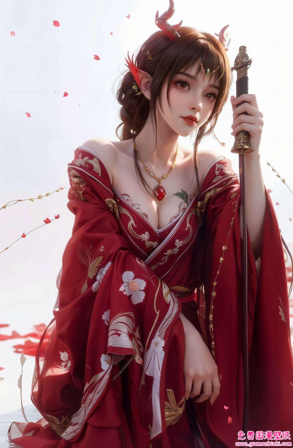 秋云落轩窗：AI动漫人物壁纸，平板桌面壁纸集锦