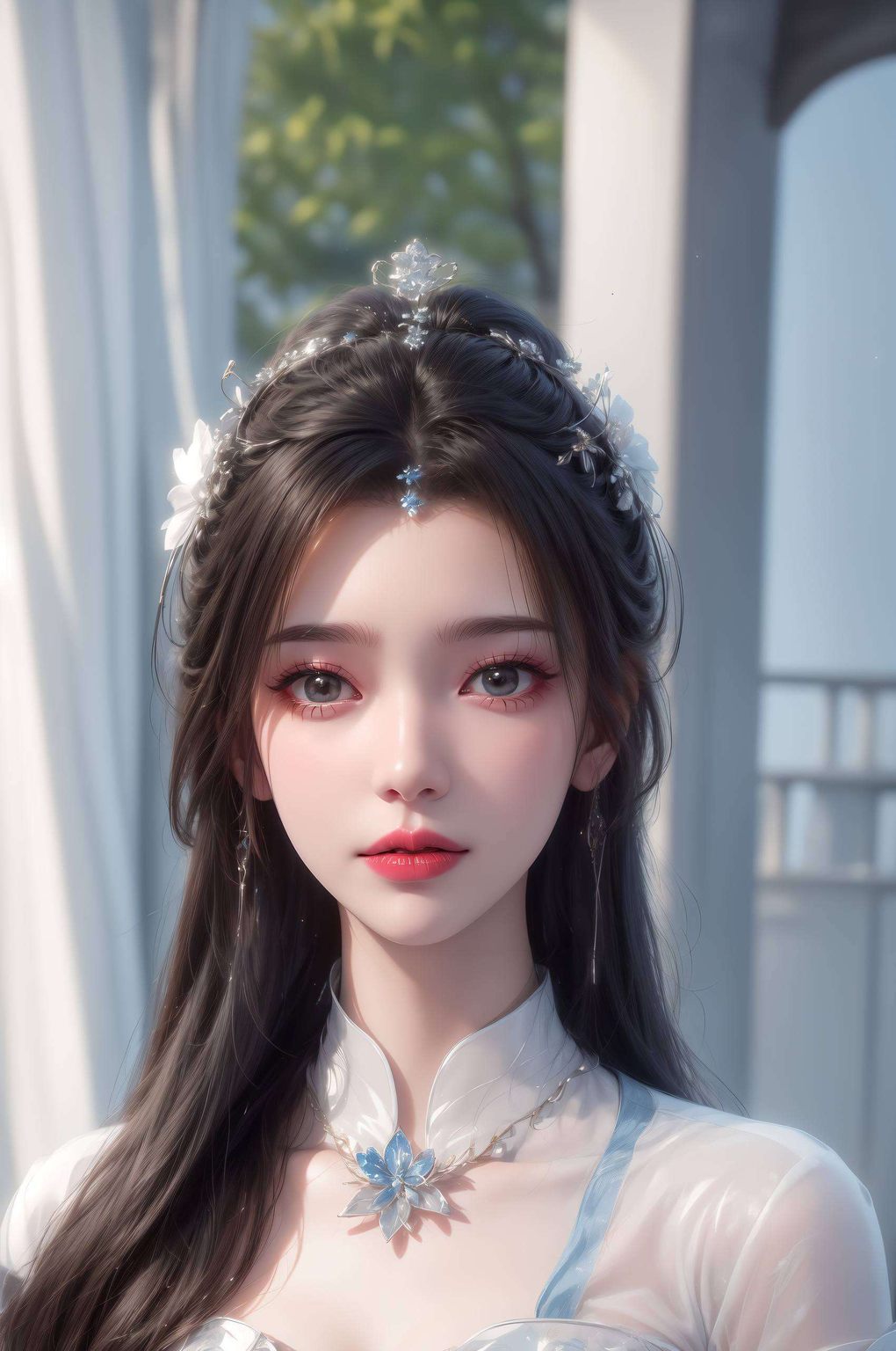 AI壁纸AIGC免费壁纸包——电脑专用古香古色李慕婉婚服全身壁纸集。