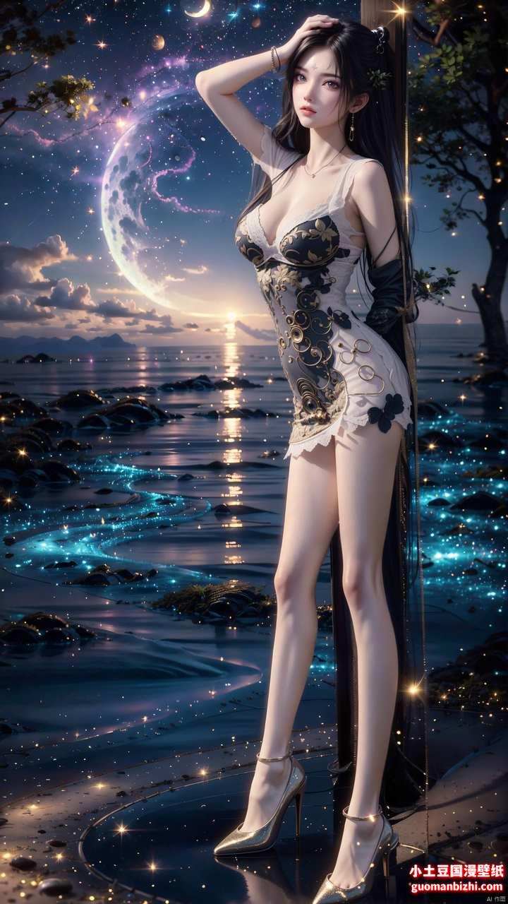 ai免费壁纸:月婵绘画体型素材分享