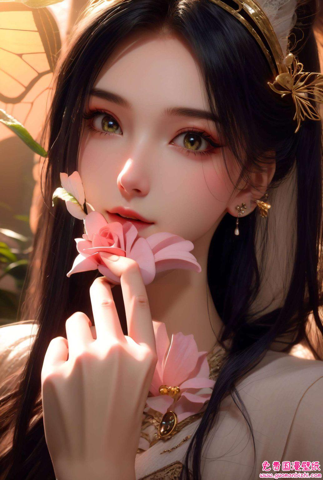 南宫夕儿美图壁纸高清：AI图片参考，护眼壁纸，苹果粉色浪漫