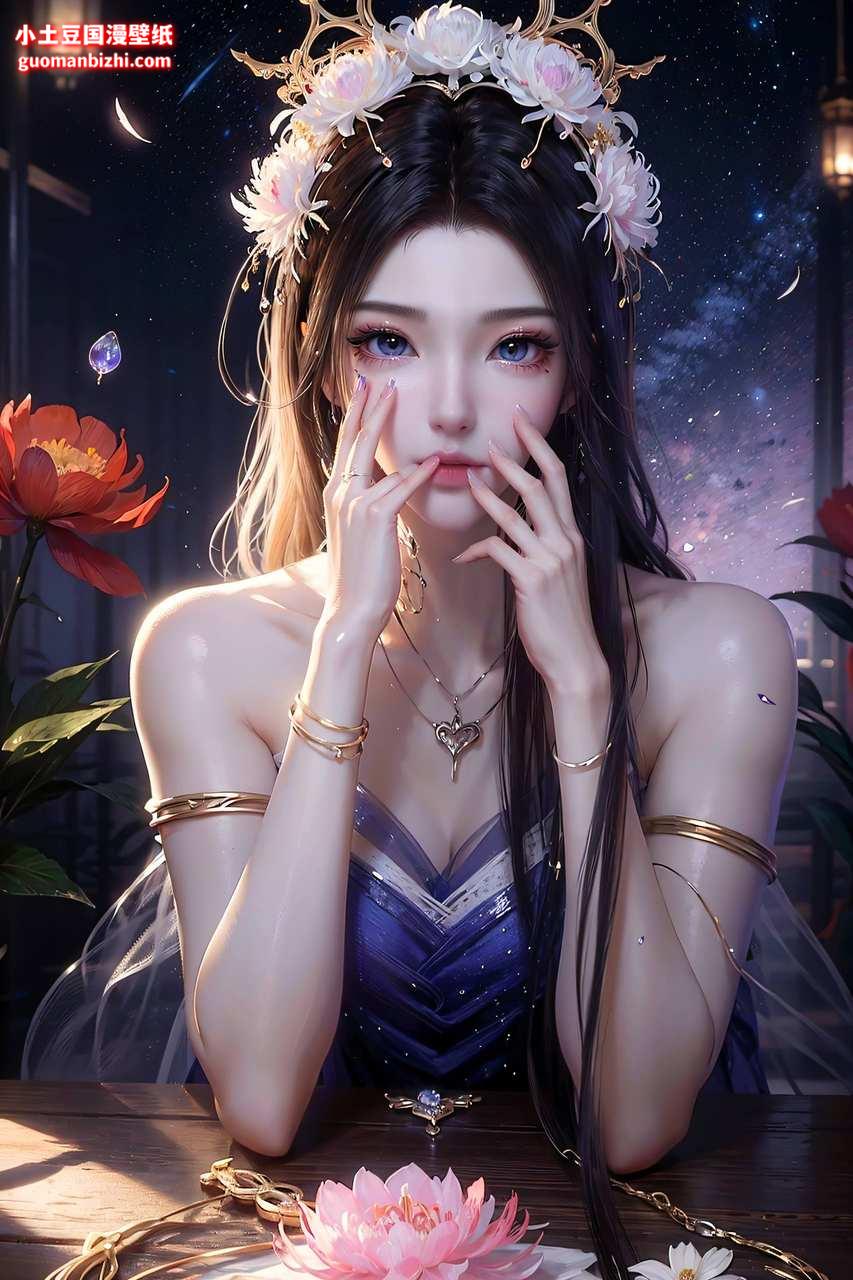 ai免费壁纸:紫灵绘画饰品素材分享