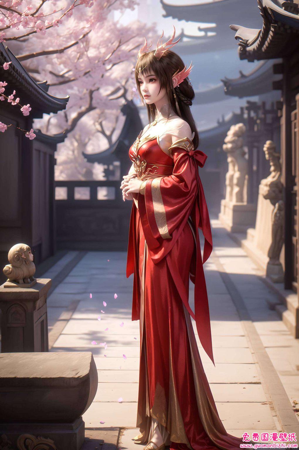 云幽落汉服，AI绘画壁纸，高清壁纸护眼，iPhone-ins风壁纸集