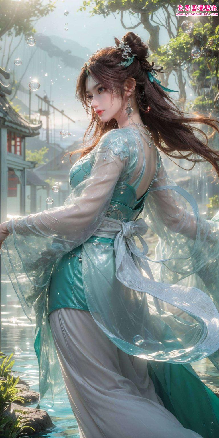 国漫女神叶倾仙壁纸动漫：AI范例AIGC精细角色安卓墙纸精选集