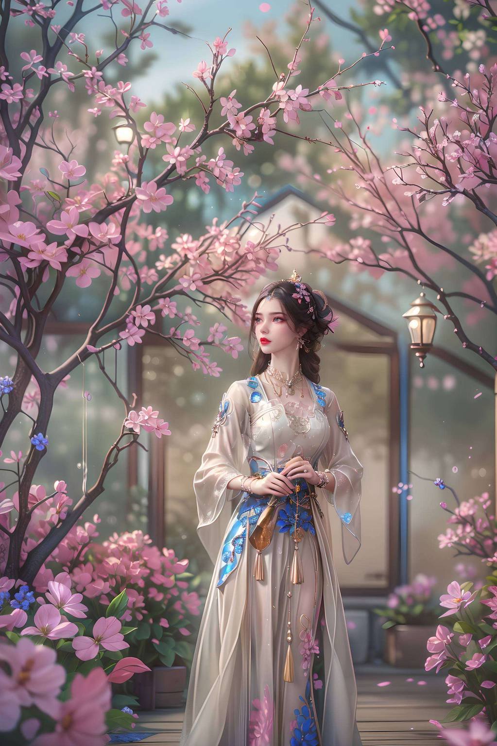 AI素材：王林搂李慕婉，古风漫画壁纸免费秀，手机壁纸精选集。