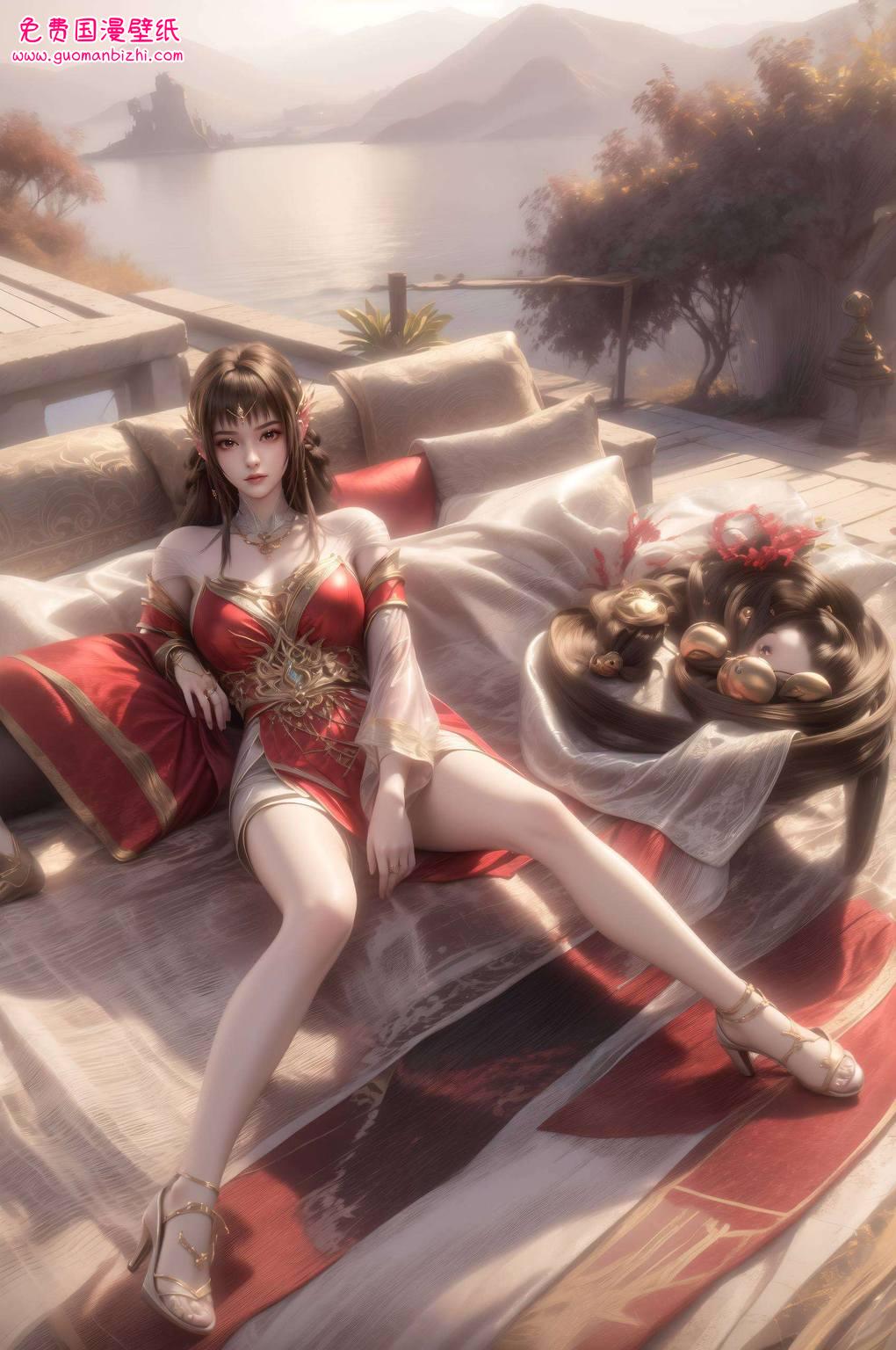 云落动态游泳壁纸高清图片——AI壁纸精细角色安卓艺术壁纸集锦