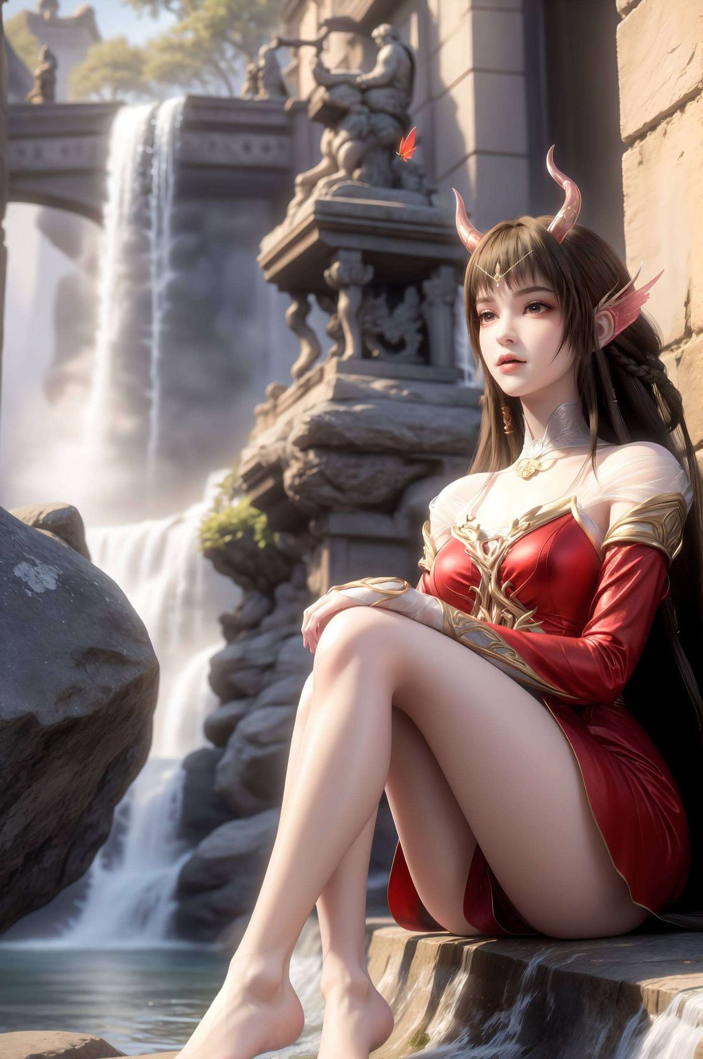 AI创造AIGC二次元壁纸，云落风起手机桌面壁纸集