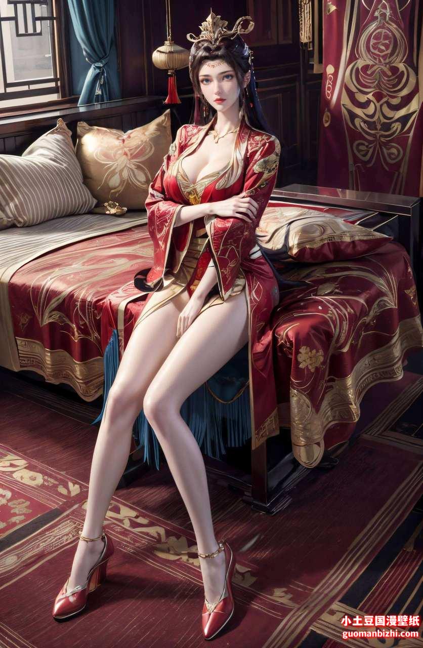 云韵红衣二次元壁纸：古香古色，护眼之选