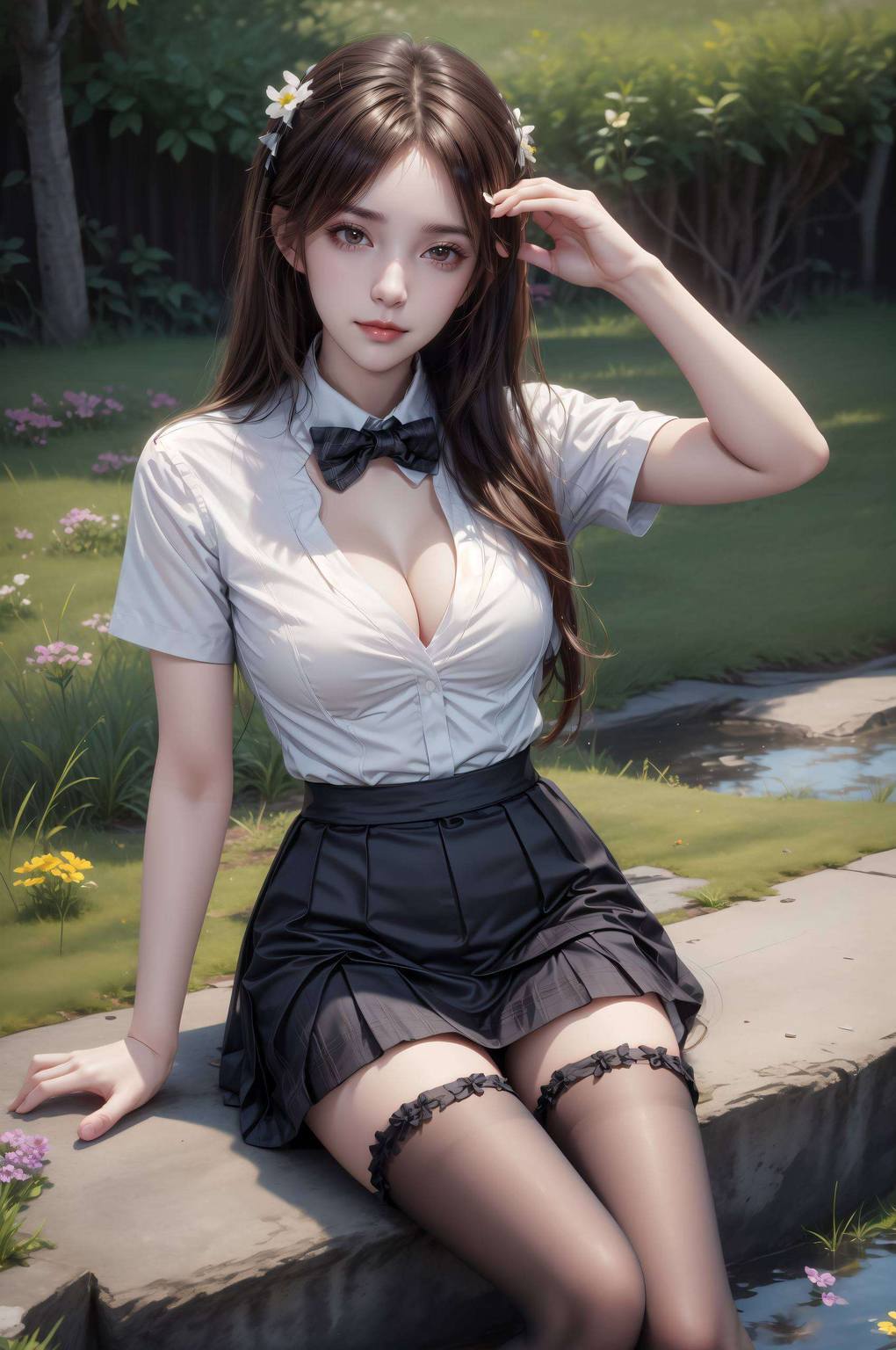 AI创造AIGC免费壁纸包——徐欣婚纱全身苹果桌面装饰图集