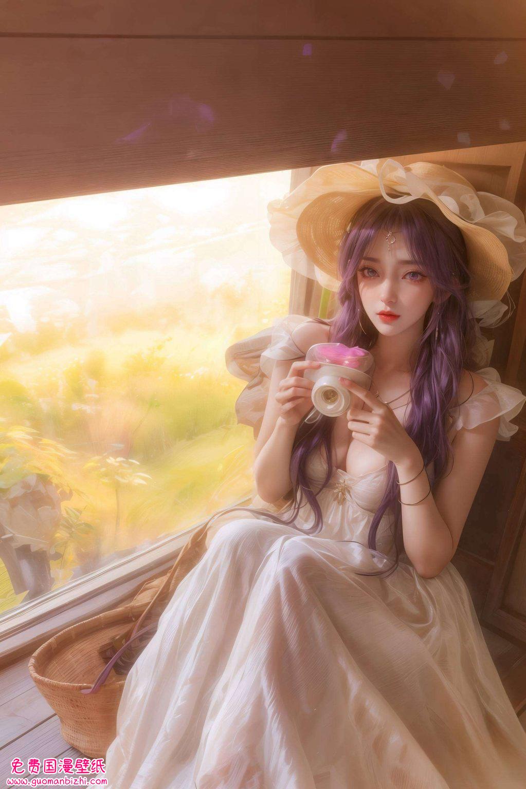 古风完美世界易容云曦侧颜，AI生成AIGC免费壁纸，苹果专属分享