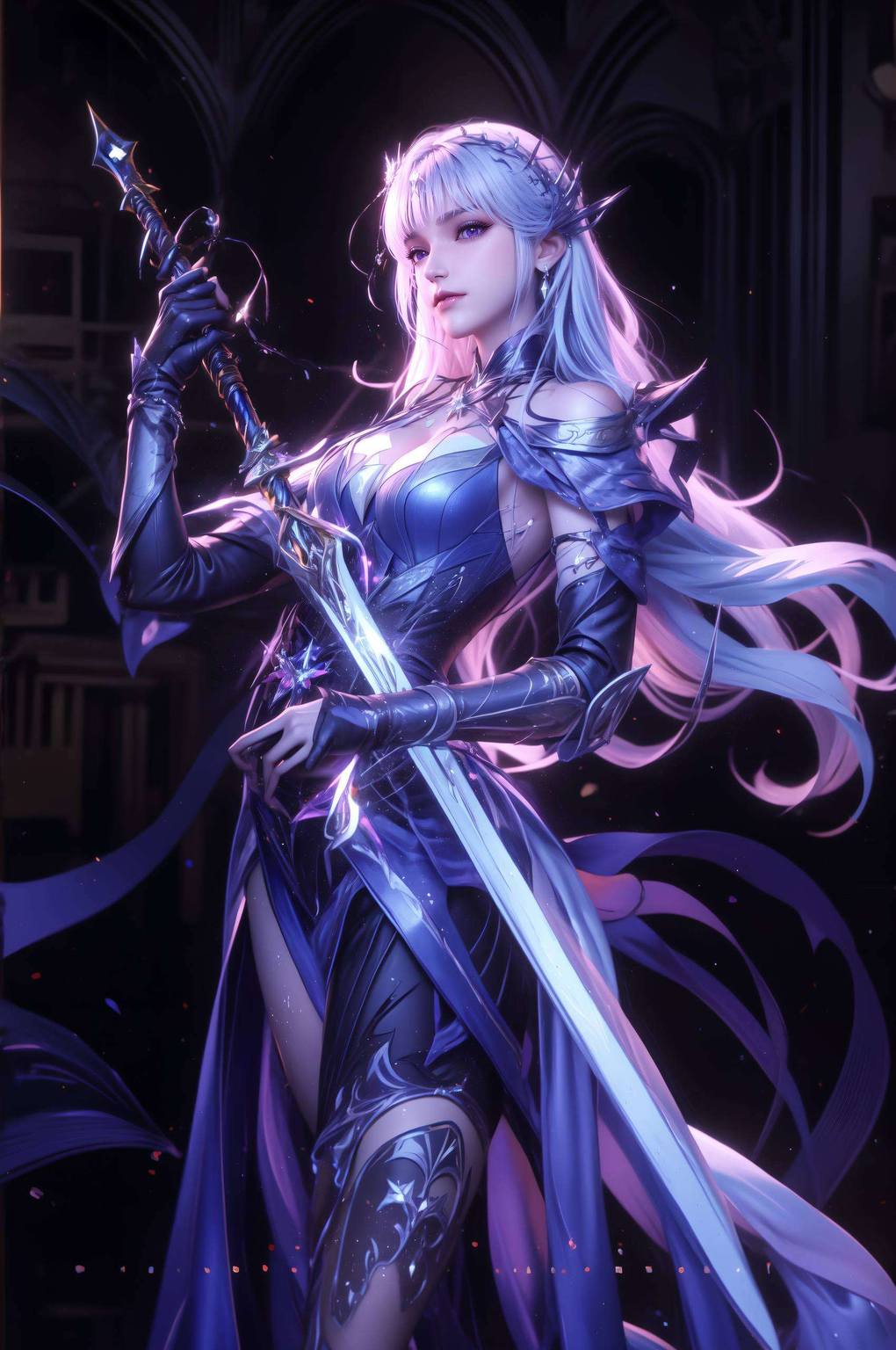 古香古色AIGC壁纸，二次元圣采儿全身壁纸，手机专属古韵盛宴