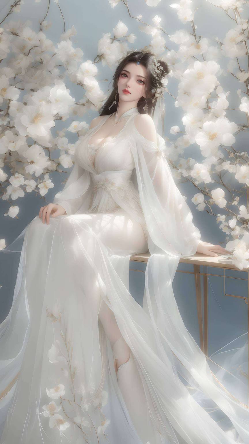 仙逆李慕婉最新壁纸：AI动漫人物壁纸，精细角色手机桌面背景。