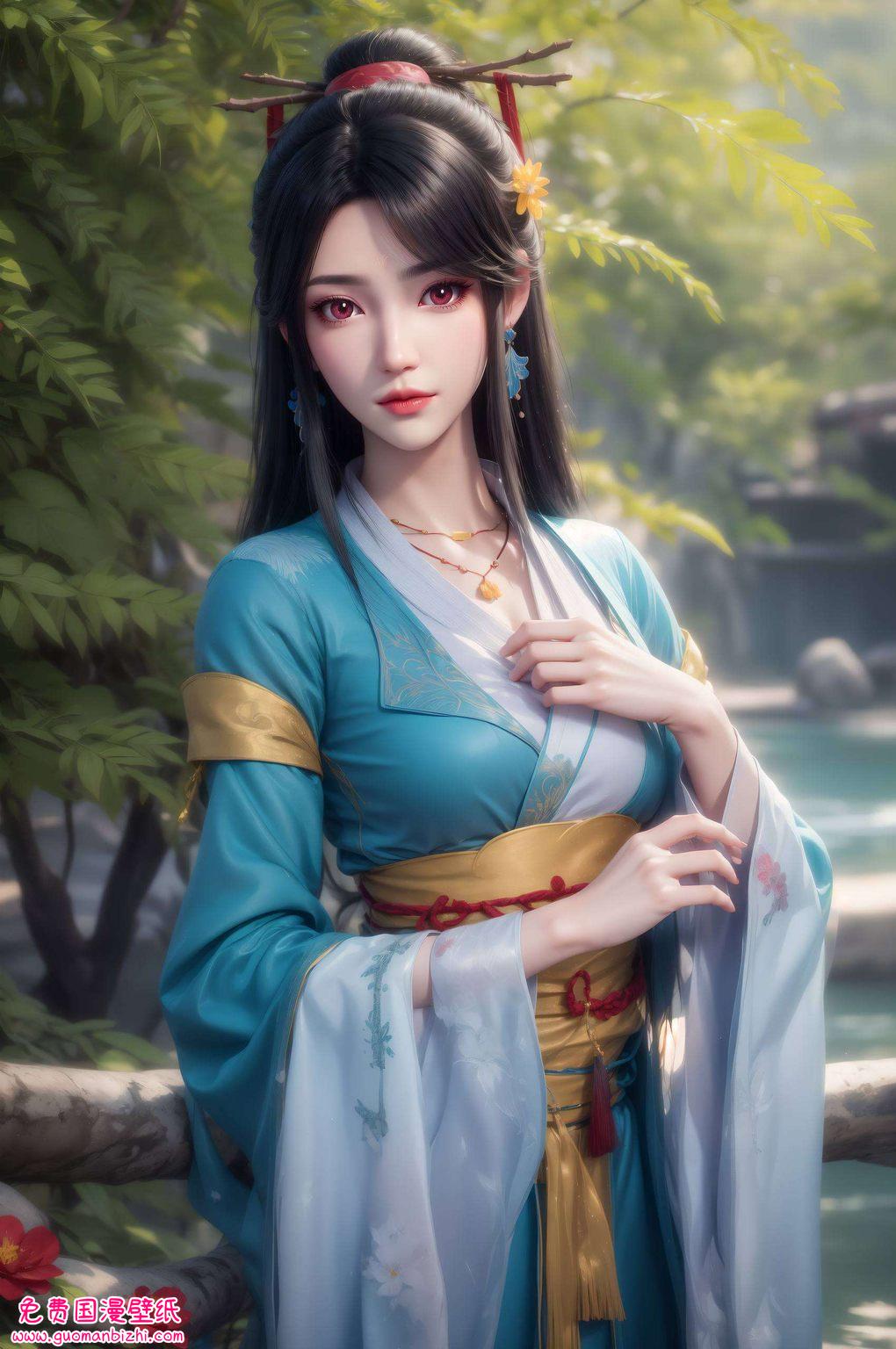 AI创作：二次元壁纸集，古风元素尊享，Win10竖屏壁纸精选