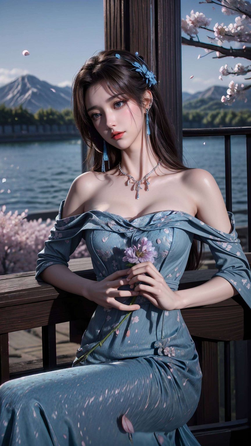 云韵抱花高清壁纸集：AI图片AIGC免费壁纸秀，平板1920×1080精选呈现