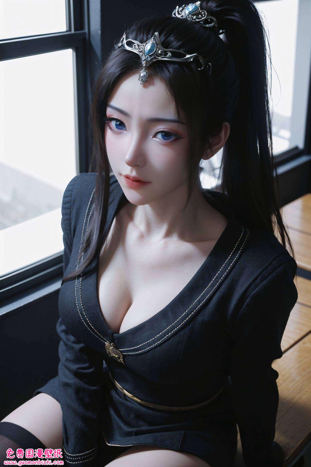 元瑶筑基期壁纸：AI绘画生成精细角色，苹果背景图片艺术展现