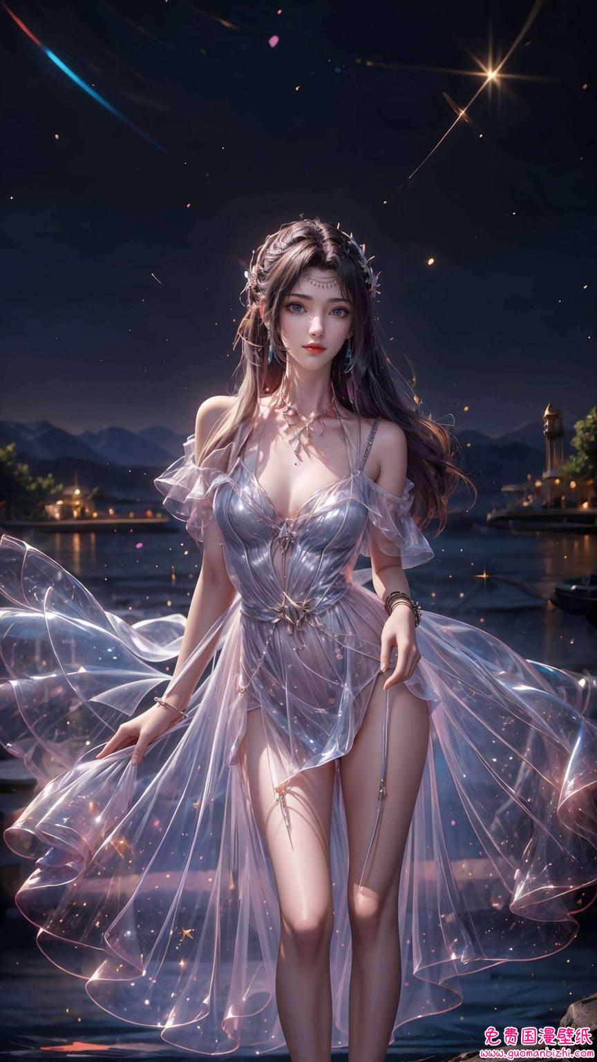 云韵全身绘画图片——AI创作护眼壁纸，PC桌面主题高清呈现