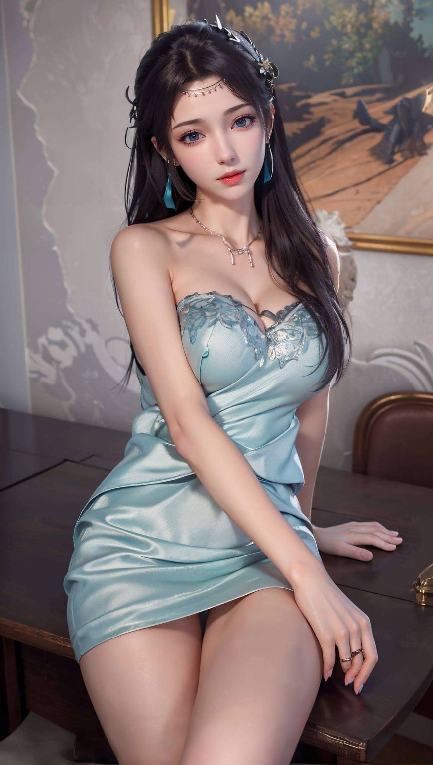 AIGC素材动漫壁纸·平板炫彩壁纸云韵头像女孩