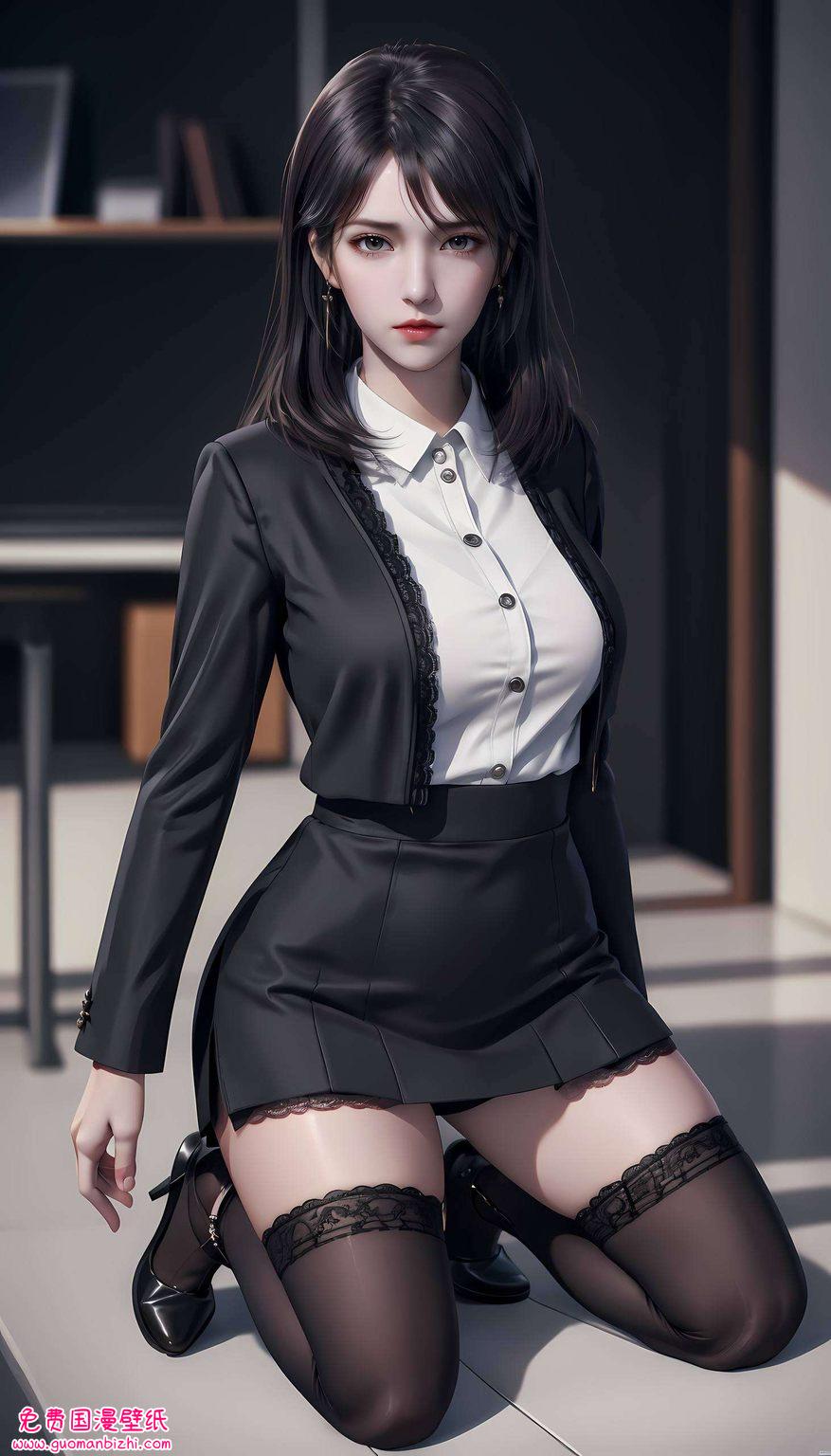 徐欣黑丝超清晰壁纸，全身漫画风，护眼安卓必备