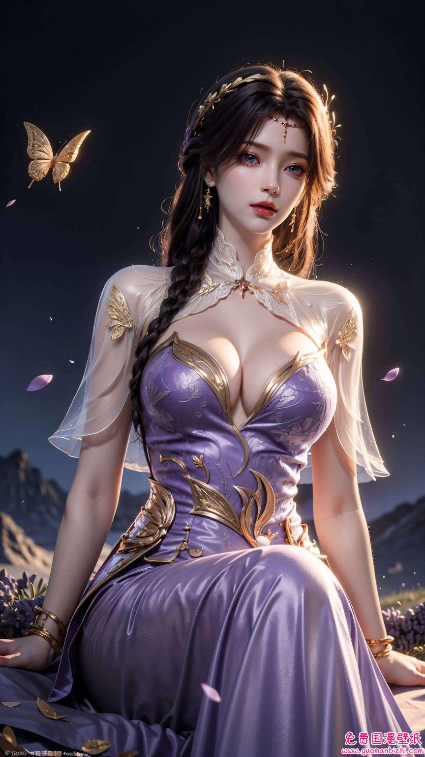 紫色壁纸动漫云曦：AI图片动漫壁纸，平板上的最美壁纸精选