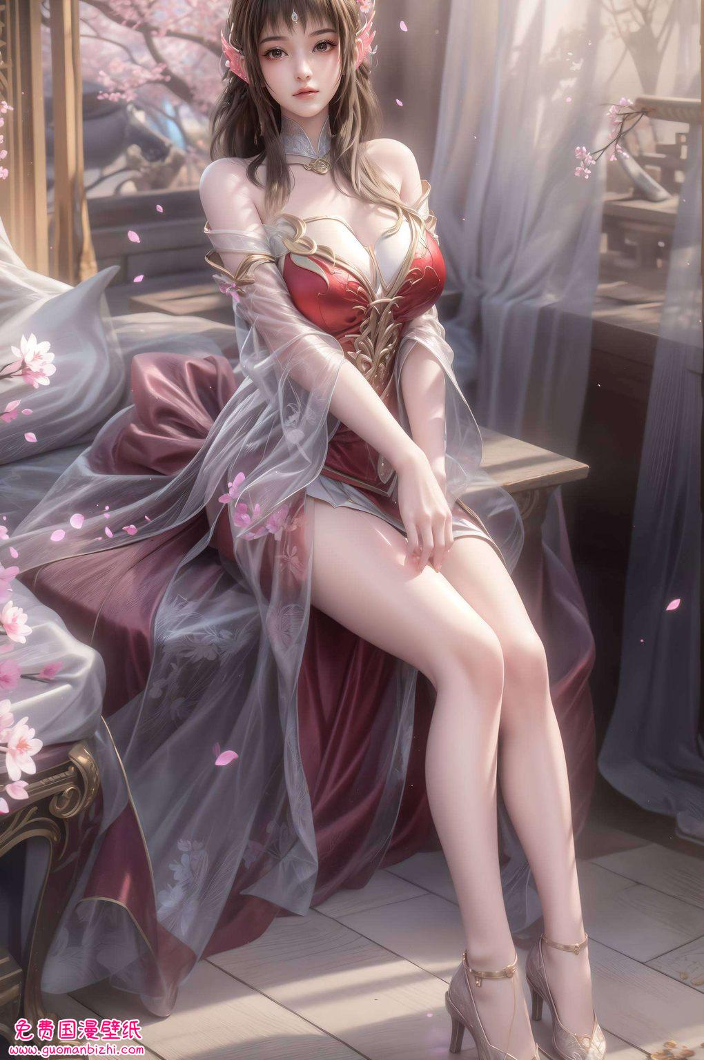 国漫女神云落壁纸高清集：AI壁纸素材完美像素，安卓专属墙纸盛宴