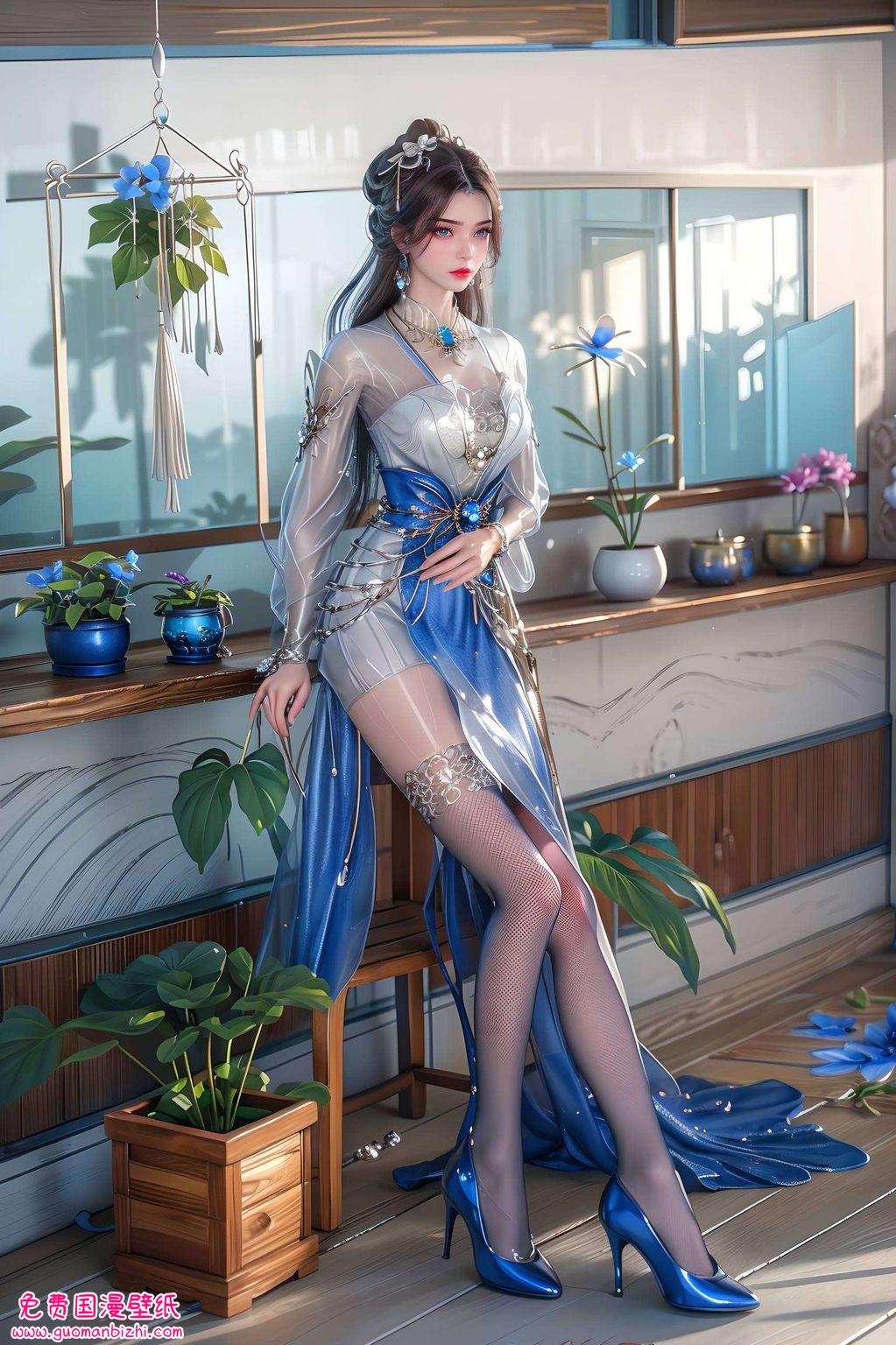 诛仙李慕婉AI角色AIGC，护眼壁纸，苹果风可爱设计集