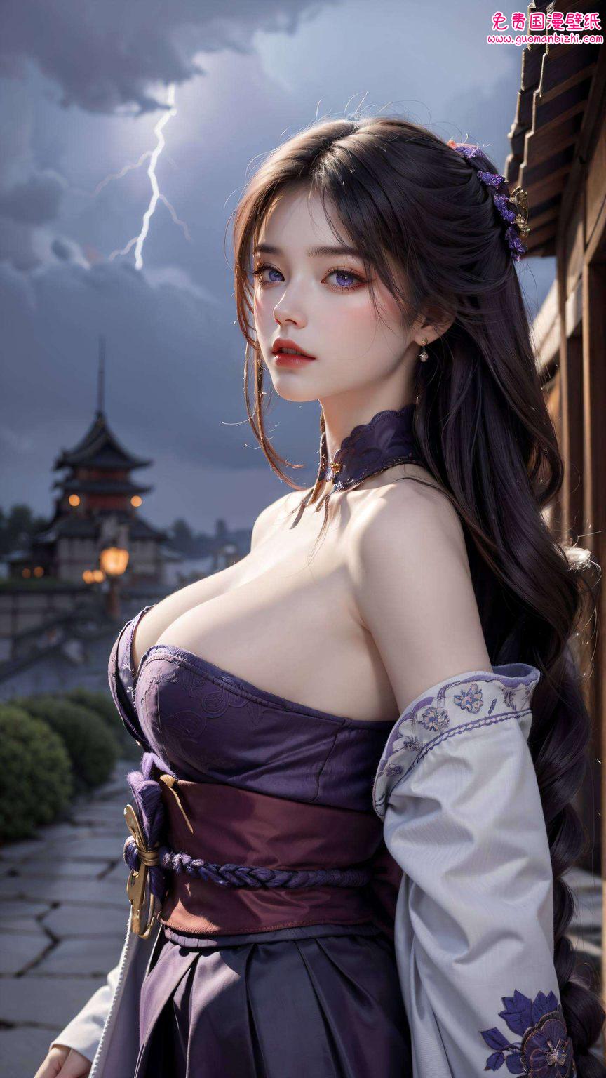 雷电将军学姐：AI创造二次元壁纸，iPhone粉色定制版