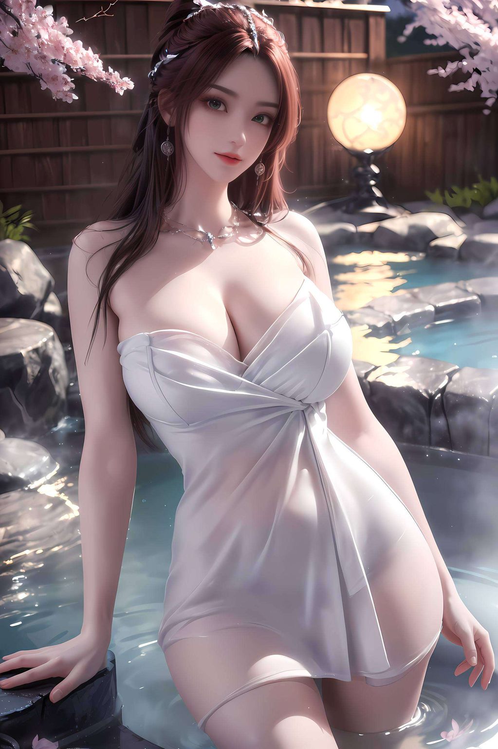 AI素材AIGC叶倾仙护眼电脑艺术壁纸，高清呈现仙境之美