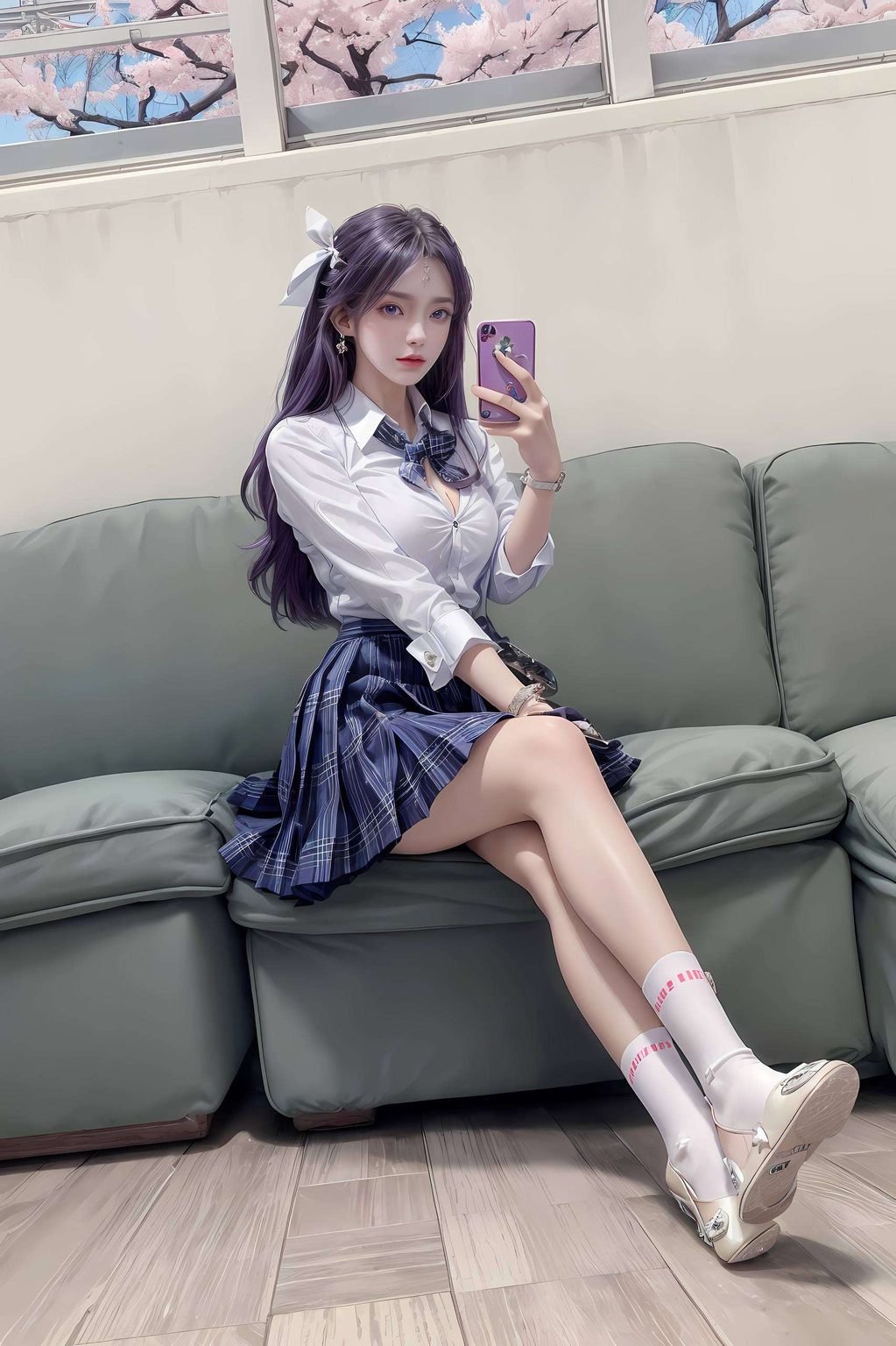 云曦高清壁纸背景图片——AI角色AIGC完美像素，苹果潮图壁纸集