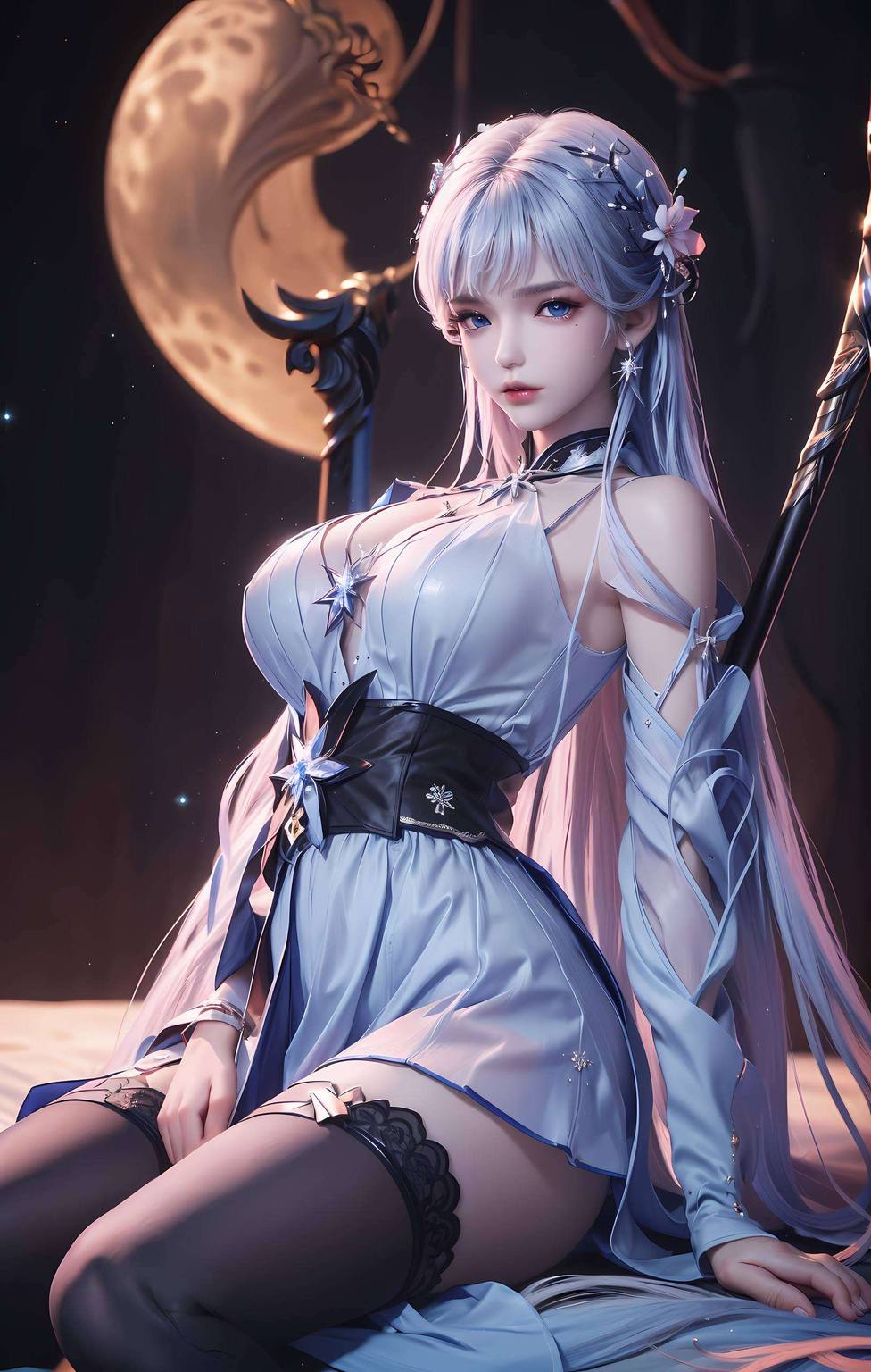 国漫壁纸圣采儿空姐装：AI图片素材免费壁纸合集，电脑艺术壁纸精选