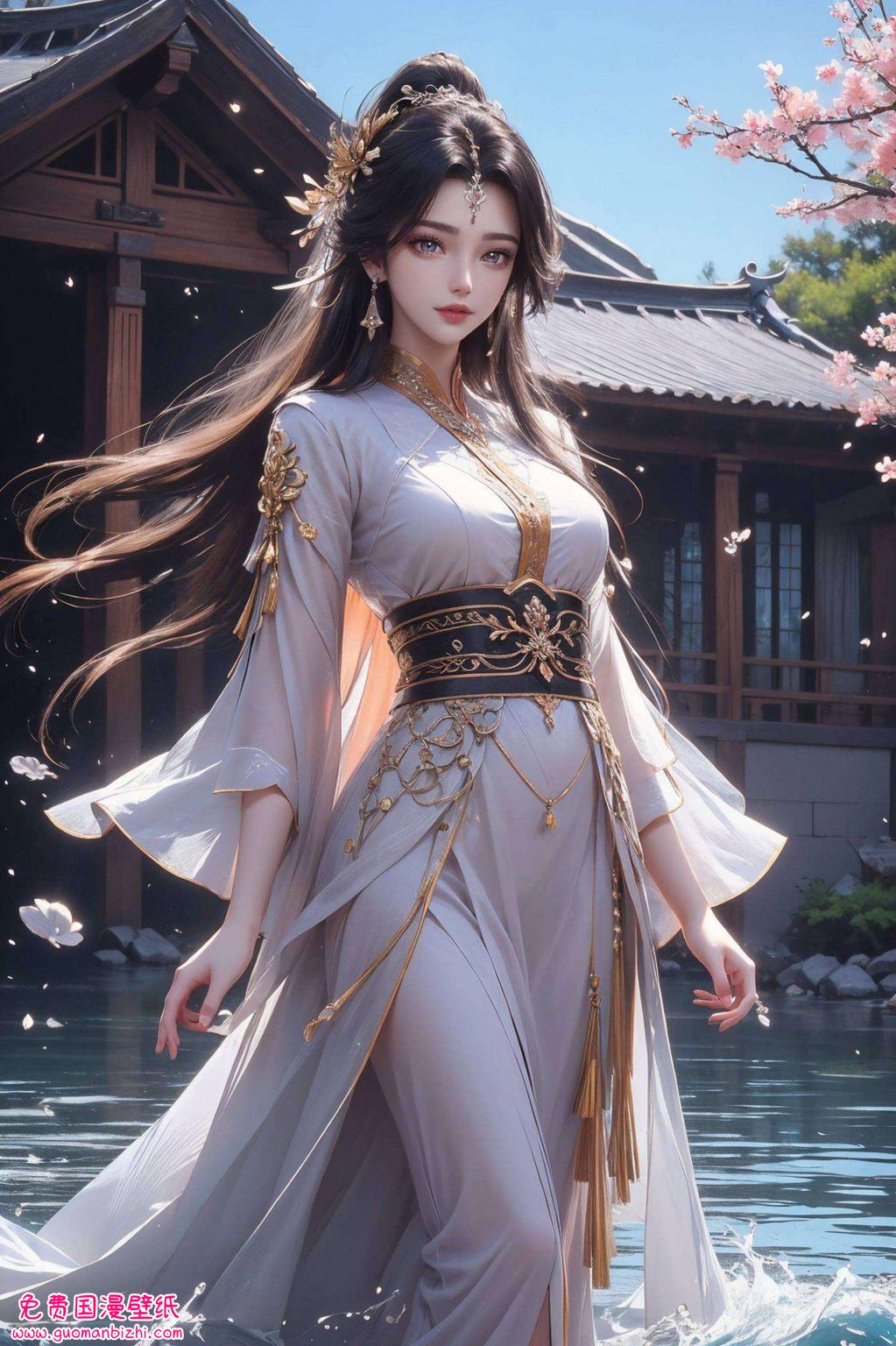 AIGC壁纸秀：仙逆周紫虹古风免费壁纸，苹果艺术之选。