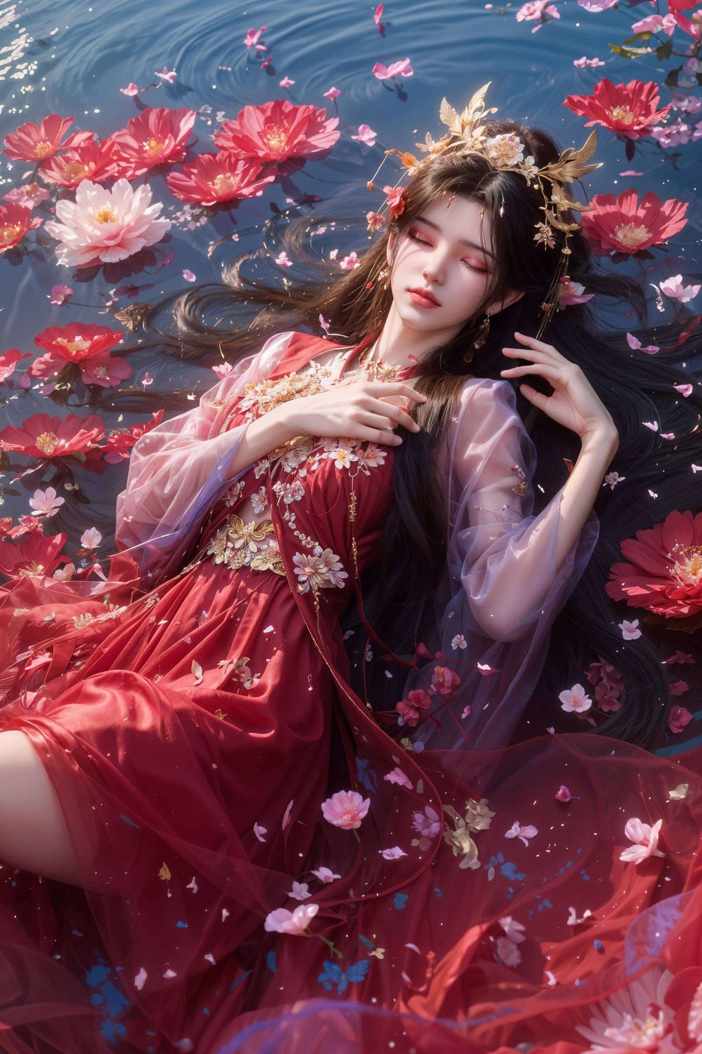 李慕婉全屏壁纸高清：AI生成AIGC二次元壁纸，iPhone粉色梦境