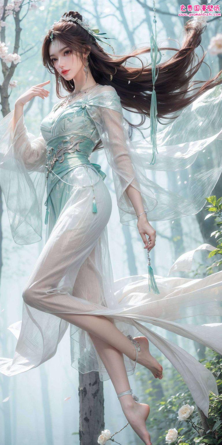 AI素材AIGC护眼壁纸集——神图叶倾仙高清苹果唯美手机壁纸精选