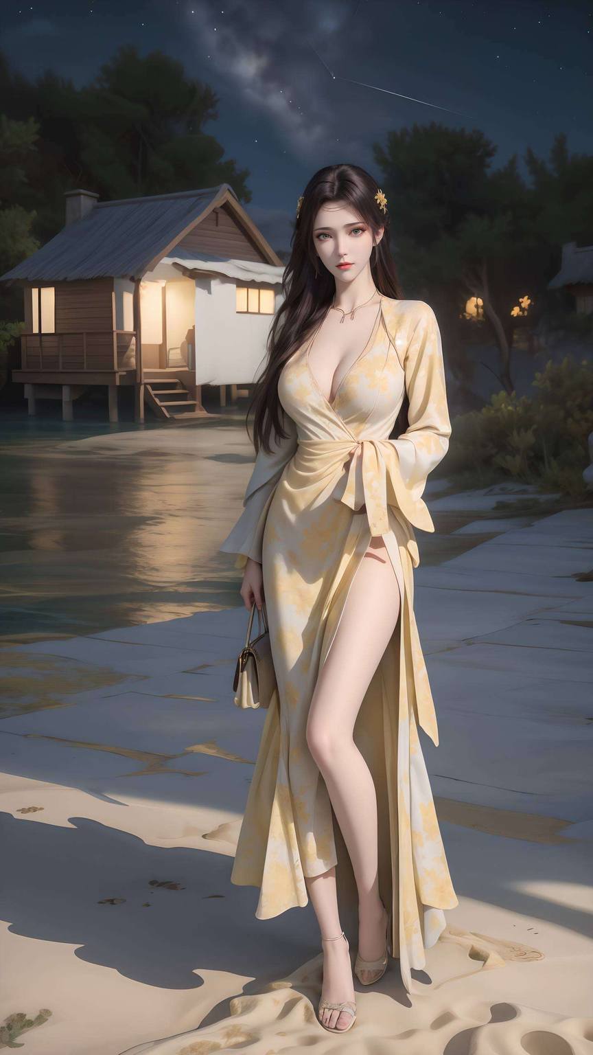 云韵全身绘画图片——AI创作护眼壁纸，PC桌面主题高清呈现