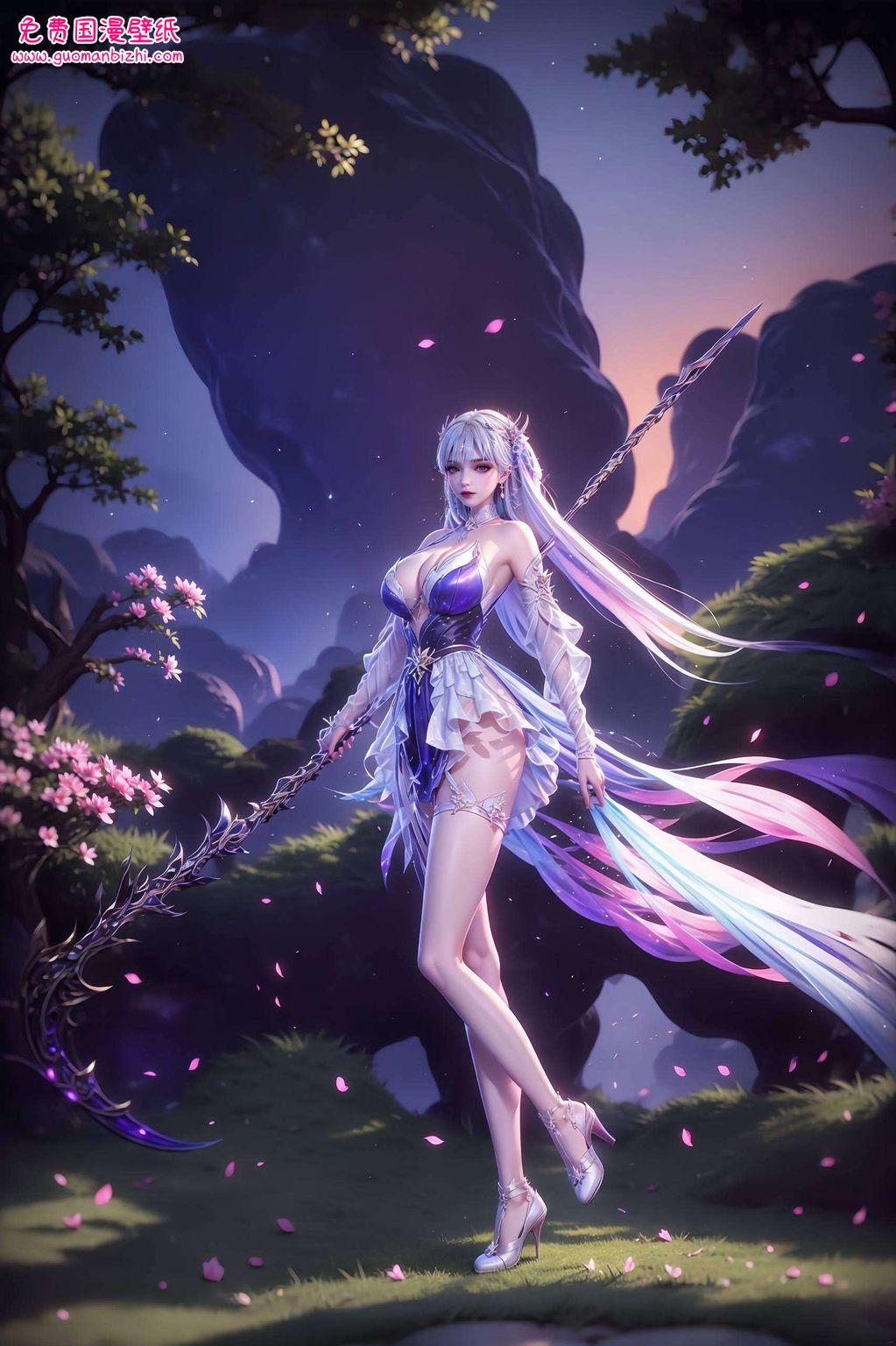 AI壁纸秀：圣采儿动漫美女，免费高清iPad动画壁纸集