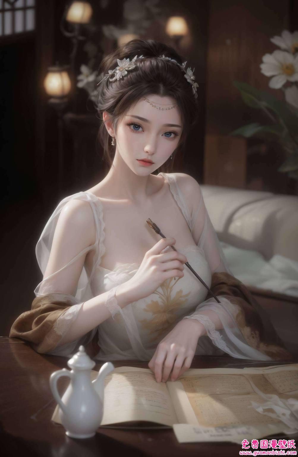 云韵忧愁：AI图例壁纸，完美像素，PC简洁风高清壁纸集