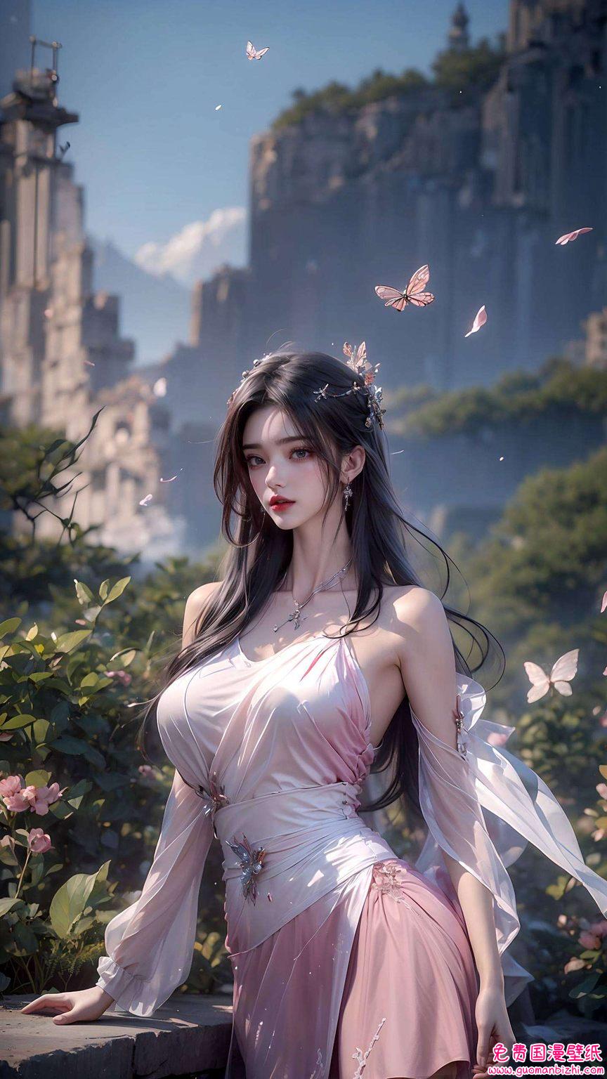 AI生成壁纸AIGC极简壁纸pc粉色·李慕婉壁纸超清4k视频精选