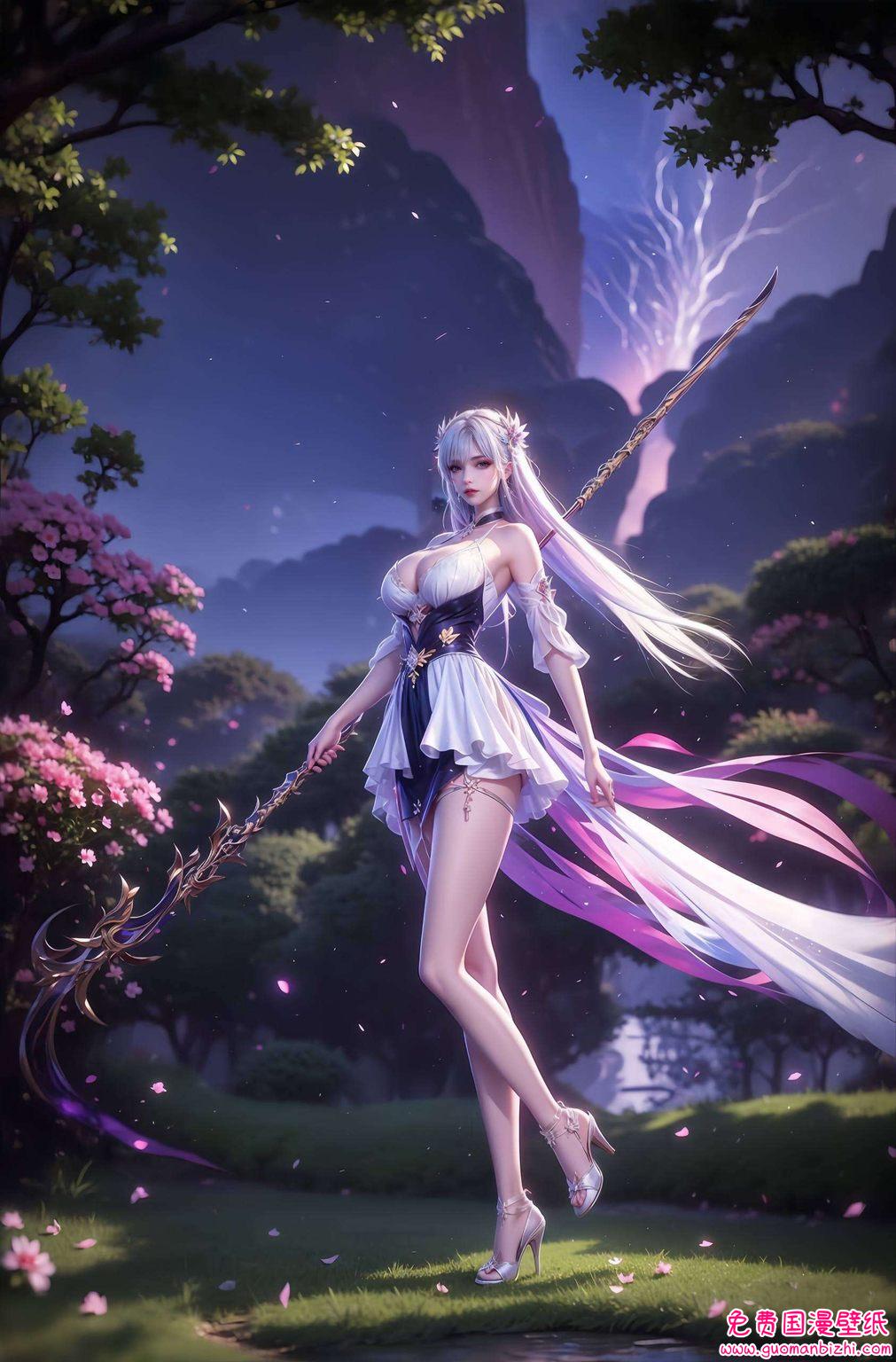 AI壁纸AIGC免费壁纸秀：苹果粉色版圣采儿霸气高清图片