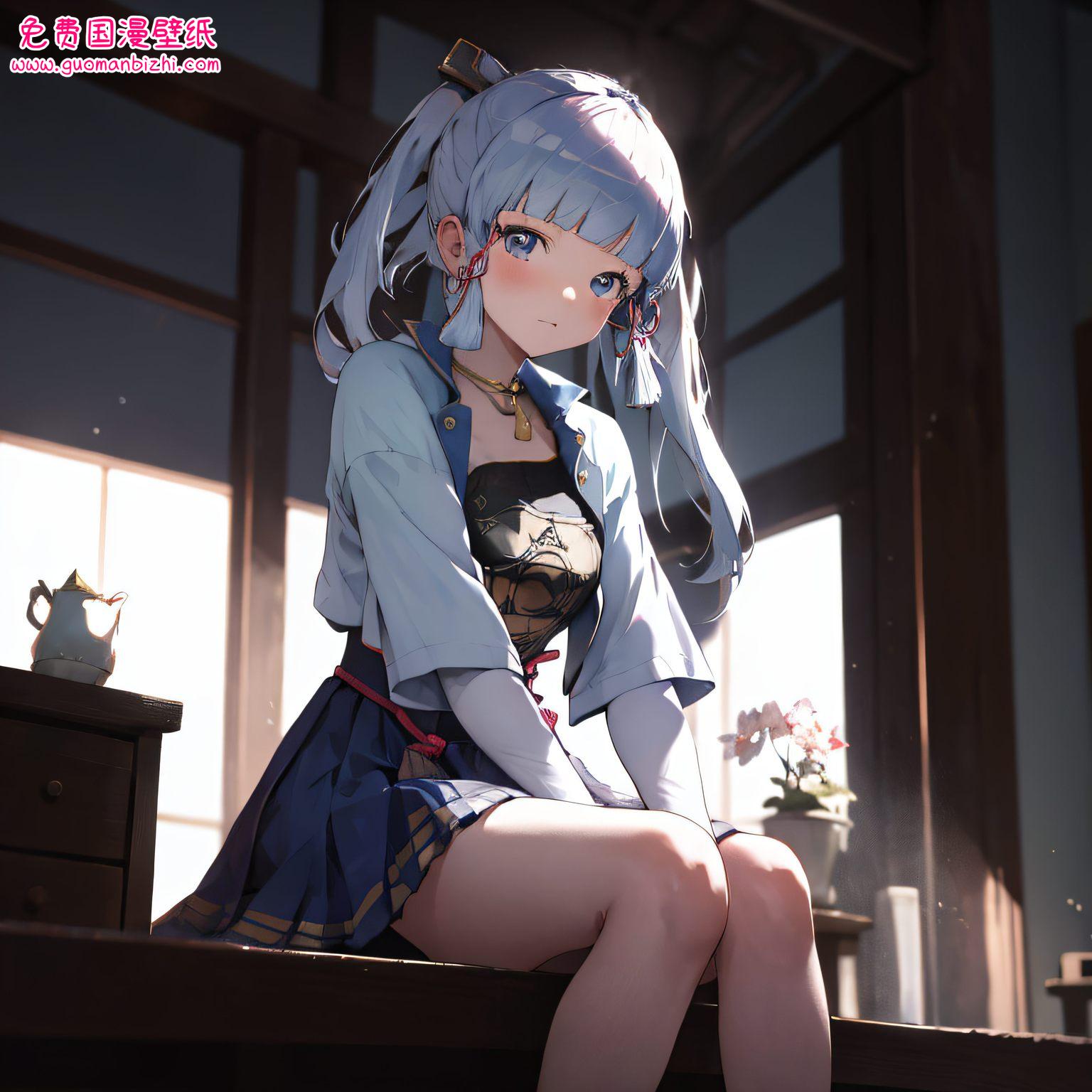 神里凌华横屏壁纸头像：AI角色AIGC极简风，Win10专属，Ins流行趋势