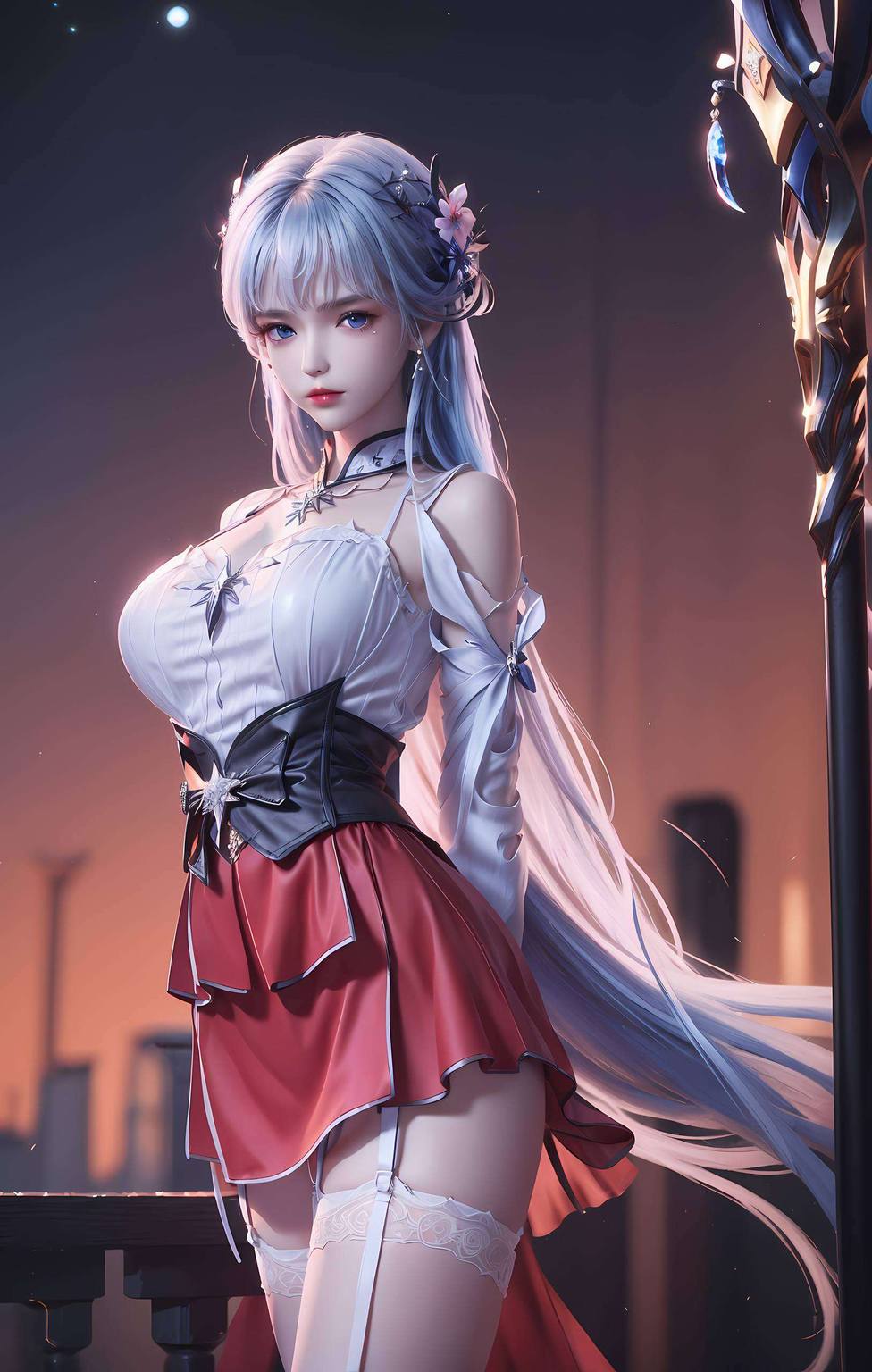 AI图片精细描绘：圣采儿打杨文昭，安卓粉色角色壁纸集