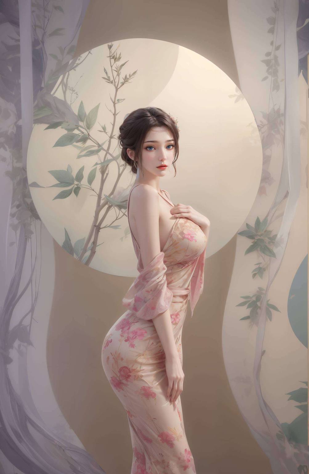 云韵全身绘画图片——AI创作护眼壁纸，PC桌面主题高清呈现