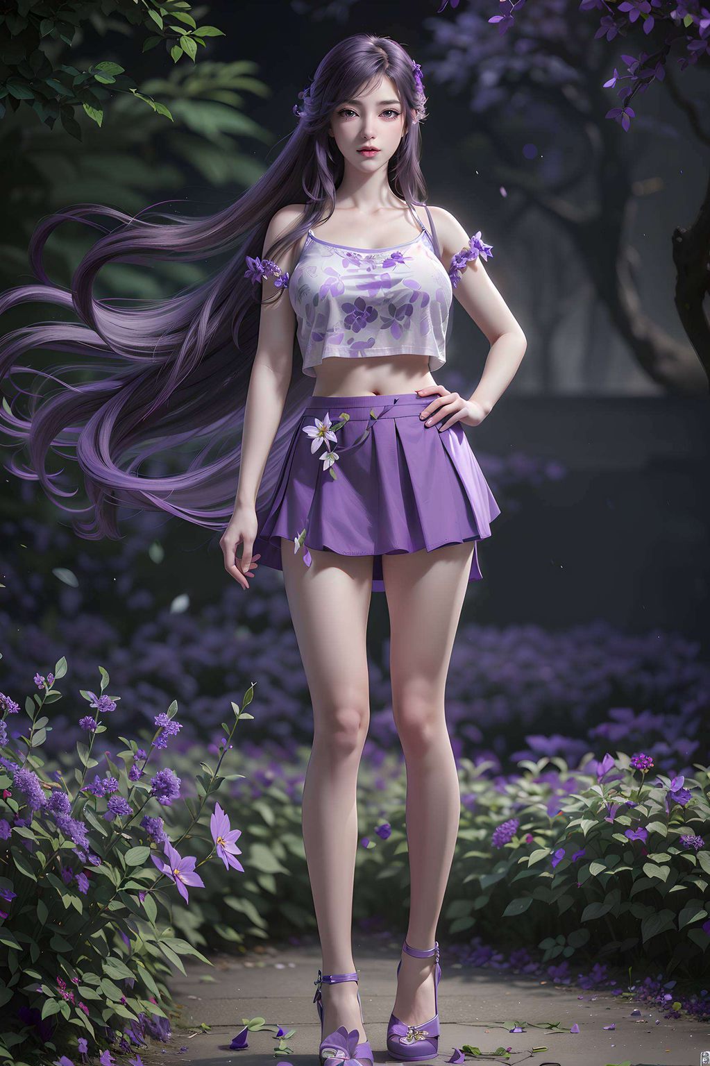 云曦紫衣：AI生成AIGC免费壁纸下载，PC潮图壁纸精选集