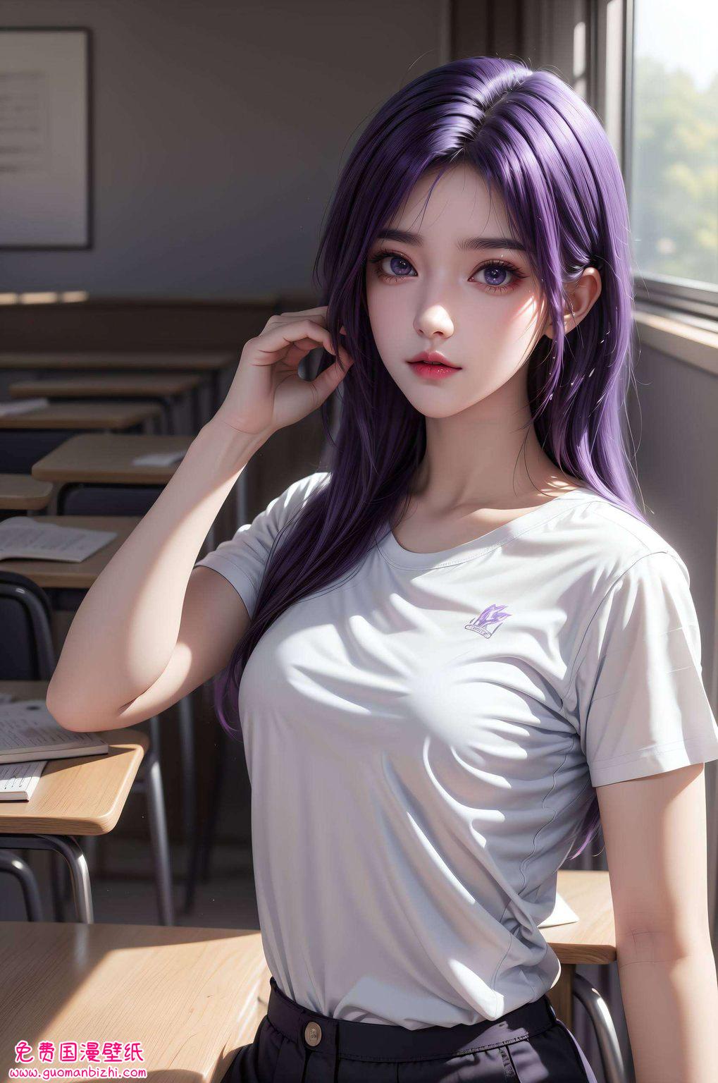 云曦紫衣：AI极简壁纸，iPad 1920×1080高清呈现