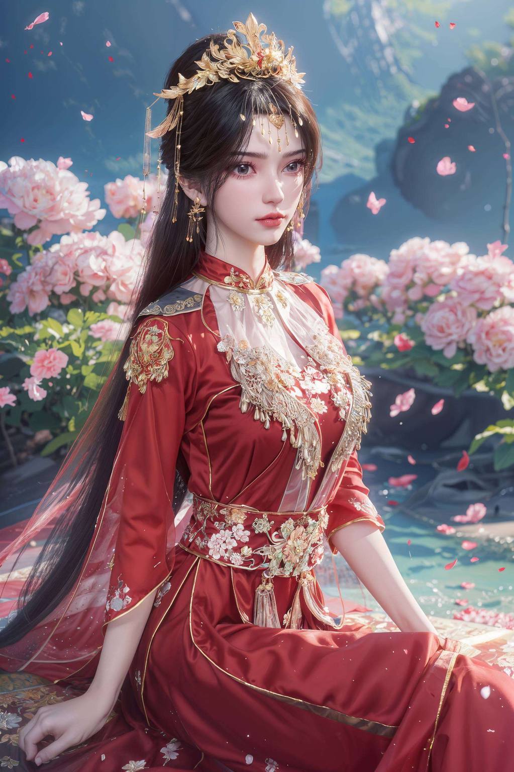 AI素材：王林搂李慕婉，古风漫画壁纸免费秀，手机壁纸精选集。