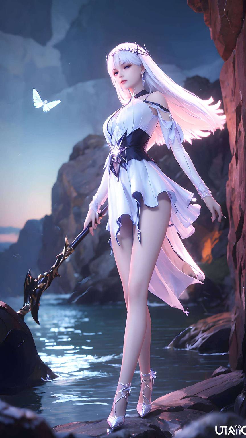 圣采儿与龙皓晨：AI范例极简风PC 1920×1080壁纸集