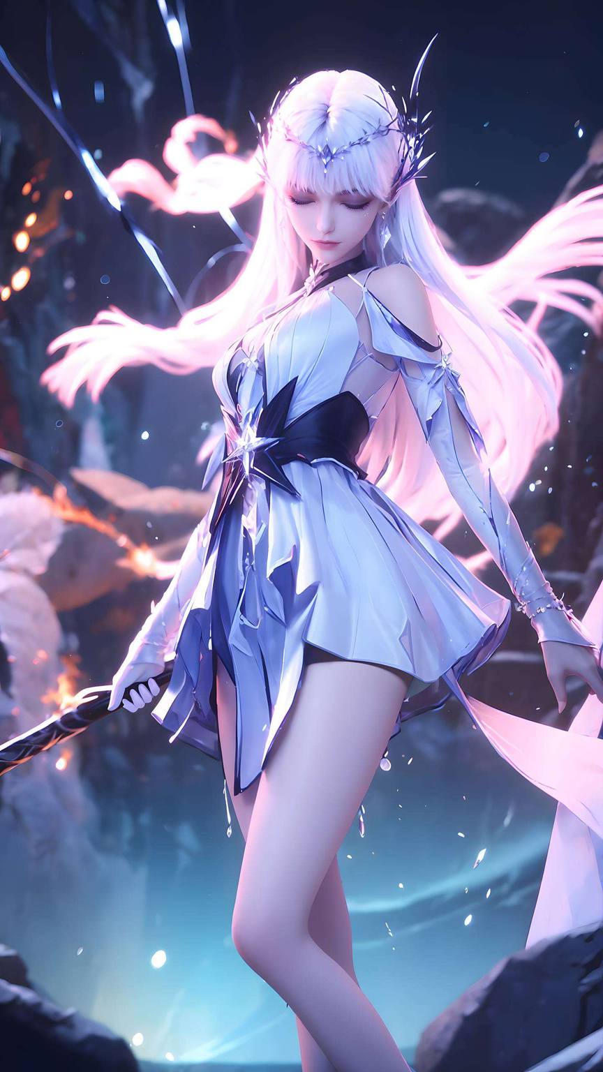 AI壁纸AIGC免费壁纸秀——圣采儿打杨文昭手机古风漫画动态壁纸