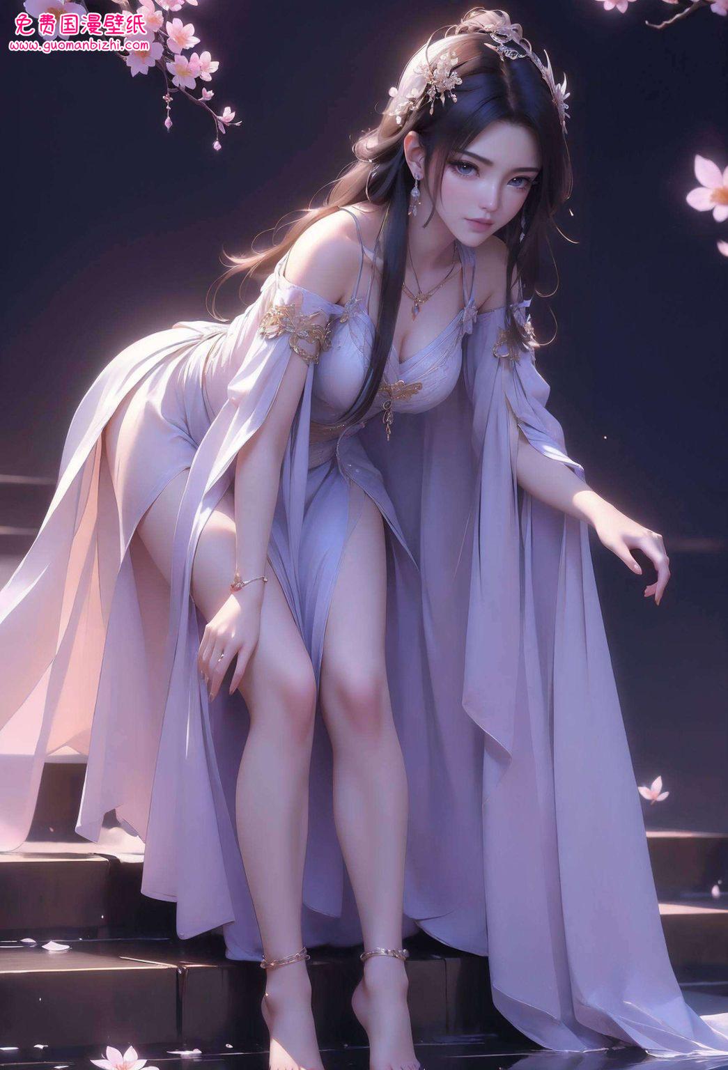 杨颖图片紫精灵壁纸高清——AI素材极简风PC墙纸精选集