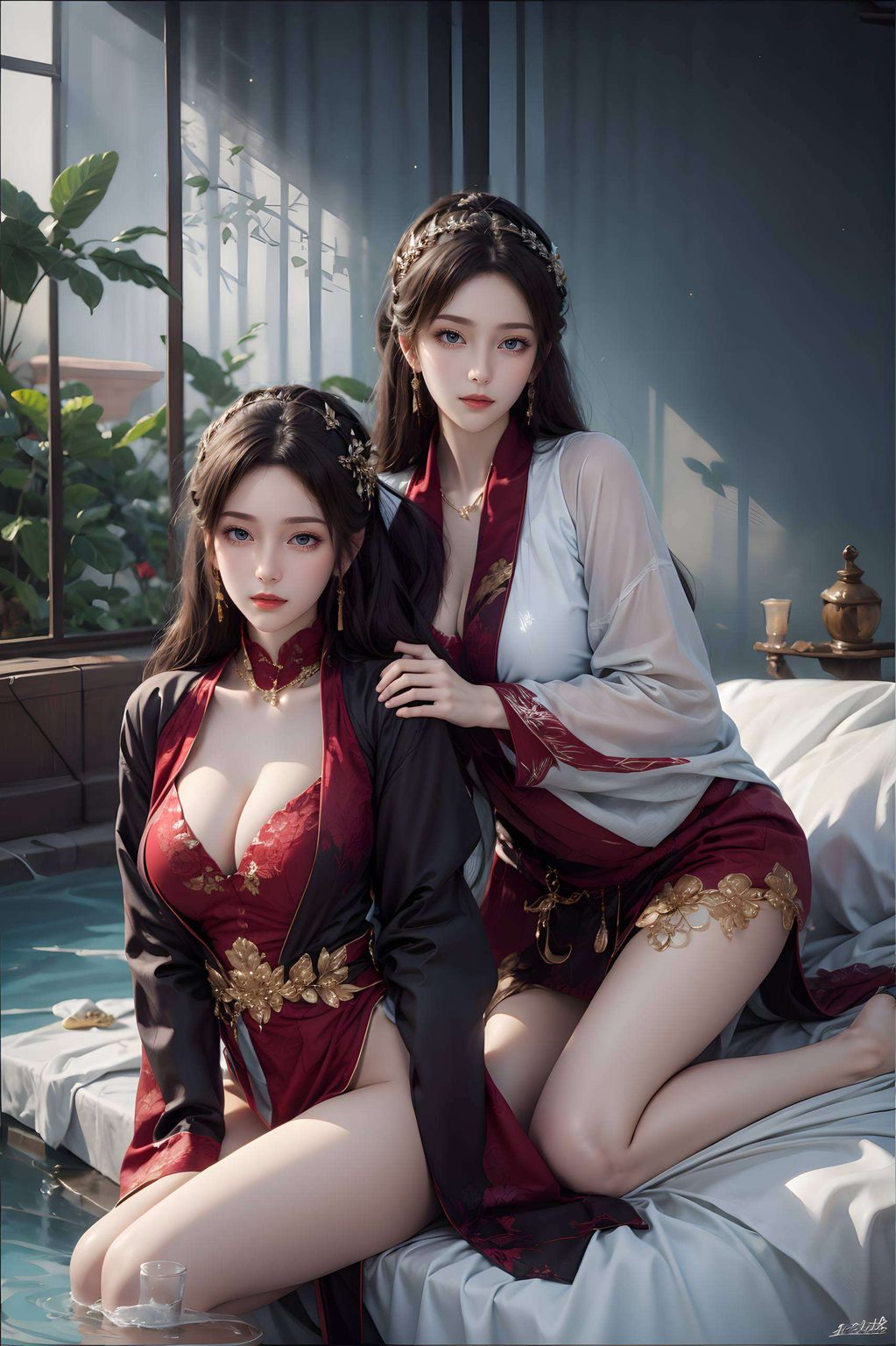 完美世界云曦AI壁纸：精细角色演绎，iPhone粉色浪漫