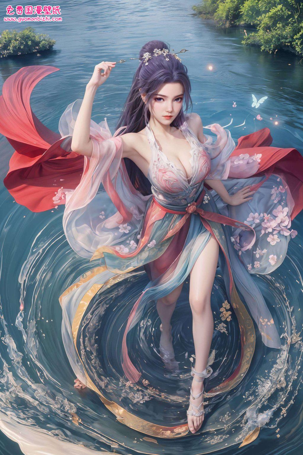 动漫女神师兄啊师兄云霄，AI绘画极简壁纸，PC桌面高清呈现。