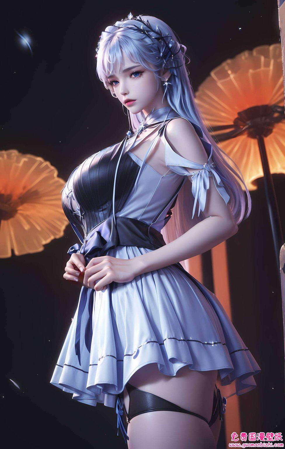 龙皓晨与圣采儿浪漫之吻，AI素材完美像素电脑桌面装饰图精选。