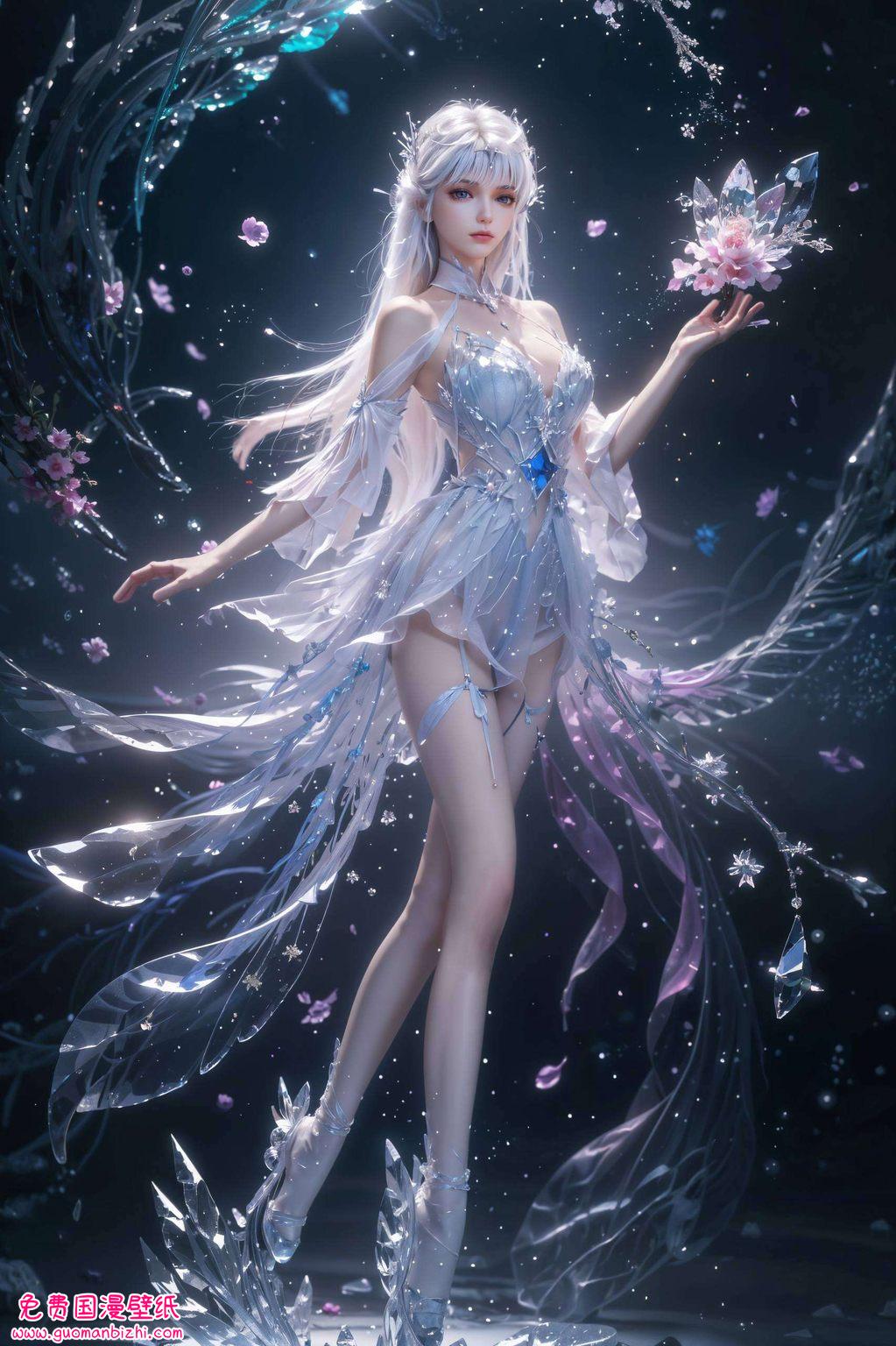 圣采儿下坠高清壁纸，AI参考唯美壁纸，护眼手机壁纸盛宴。