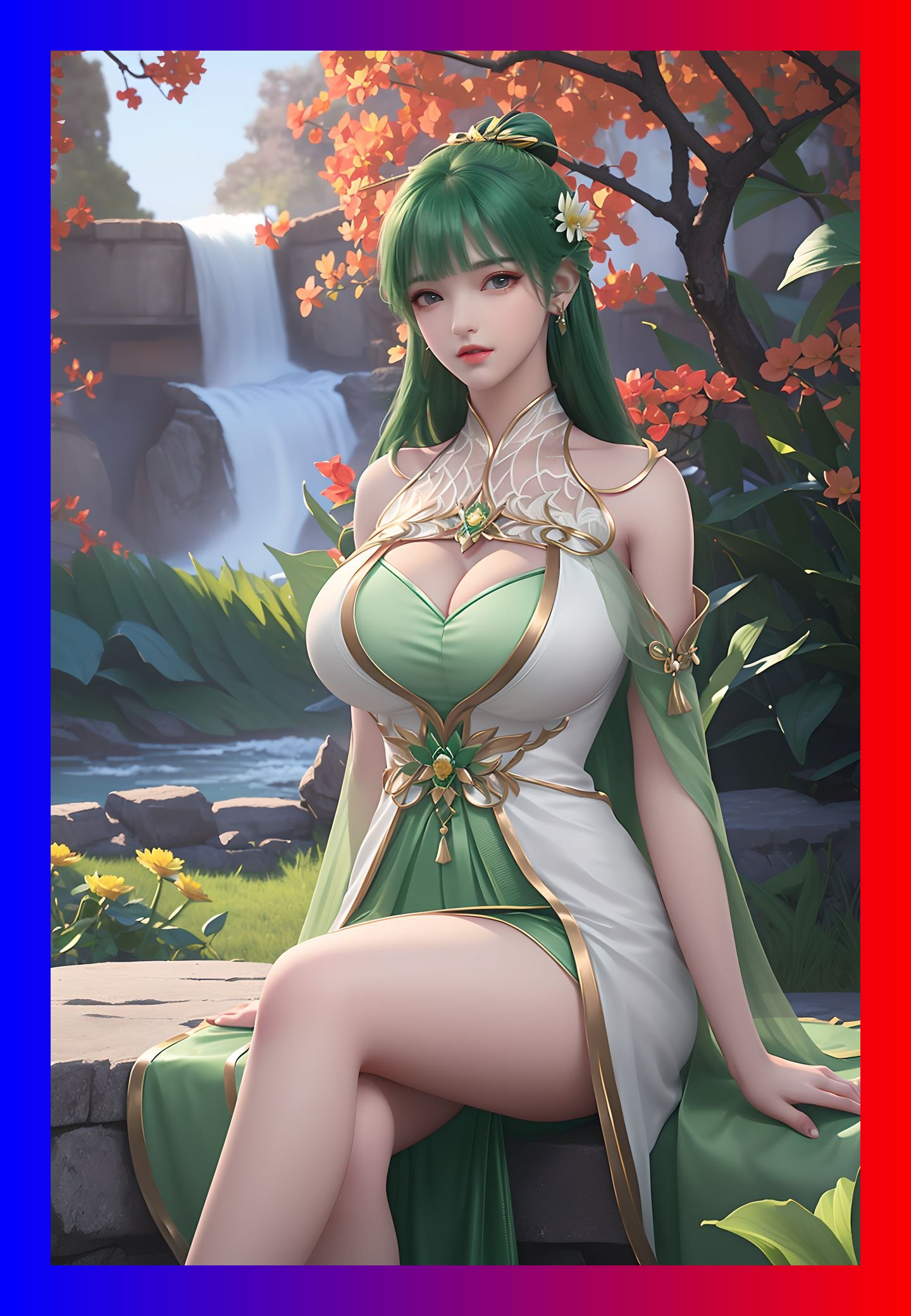 国潮ai生成完美世界芙蕖精美6k图包壁纸